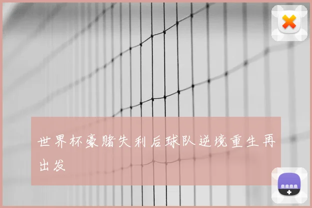 世界杯豪赌失利后球队逆境重生再出发